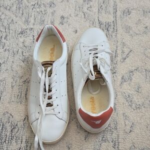 Gola White Sneakers with Coral and Animal Print Accents